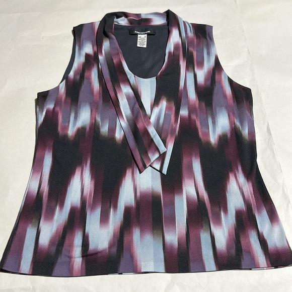 Jones New York Sleeveless Blouse – Purple Ombre Abstract Print – Size M - Picture 3 of 9